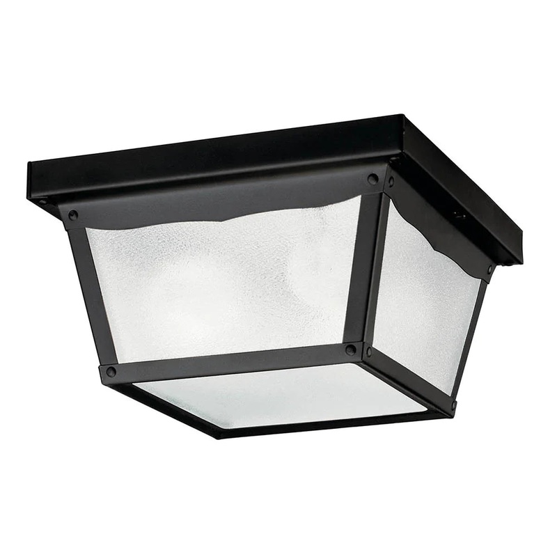 Kichler 9.25″ 2 Light Flush Mount Black 345BK