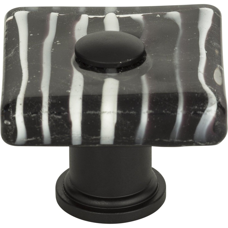 Zebra Glass Square Knob