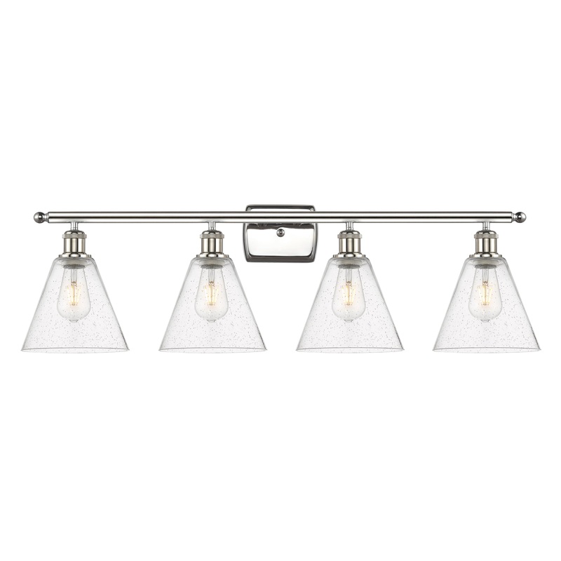 Innovations Lighting Ballston Cone 4 Light 38″ Bath Vanity Light 516-4W-PN-GBC-84