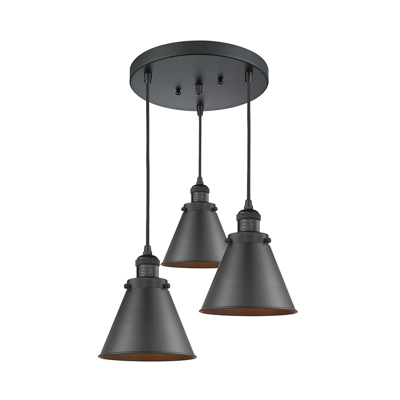 Innovations Lighting Appalachian 3 Light Multi-Pendant Part Of The Franklin Restoration Collection 211/3-BK-M13-BK