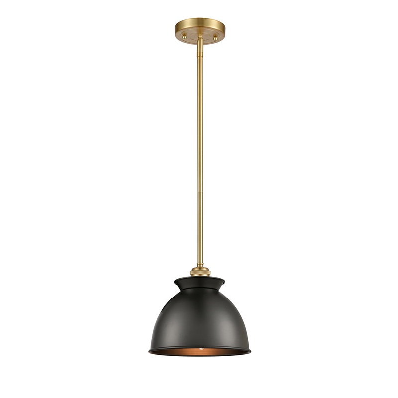 Innovations Lighting Adirondack 1 Light 8.125″ Mini Pendant 516-1S-SG-M14-BK-LED