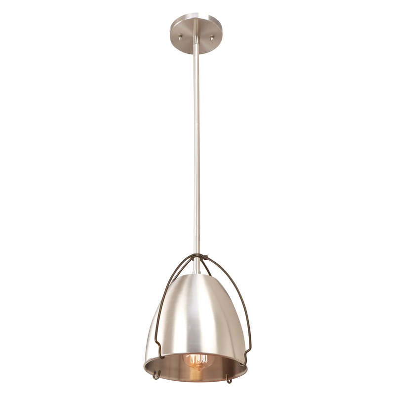 Innovations Lighting 1 Light Rani 9″ Black Brushed Satin Nickel Pendant 653-1S-BSN-9-LED