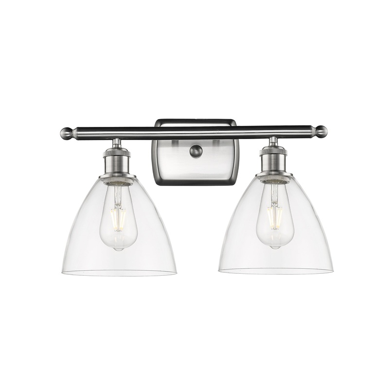 Innovations Lighting Ballston Dome 2 Light 18″ Bath Vanity Light 516-2W-SN-GBD-752-LED
