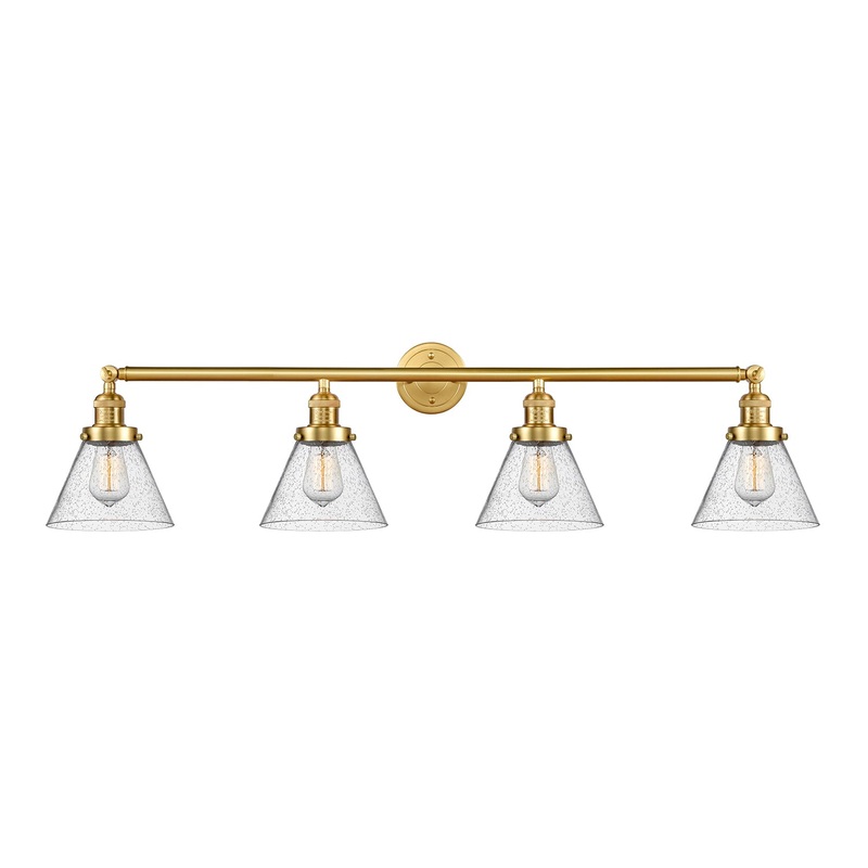 Innovations Lighting Large Cone 4 Light Bath Vanity Light Part Of The Franklin Restoration Collection 215-SG-G44