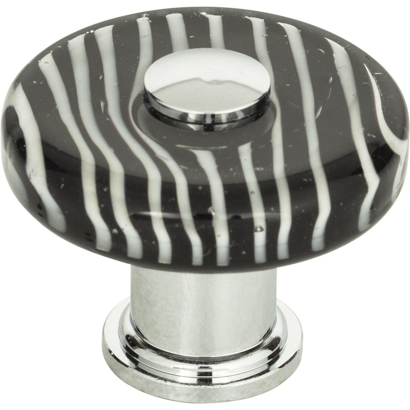 Zebra Glass Round Knob