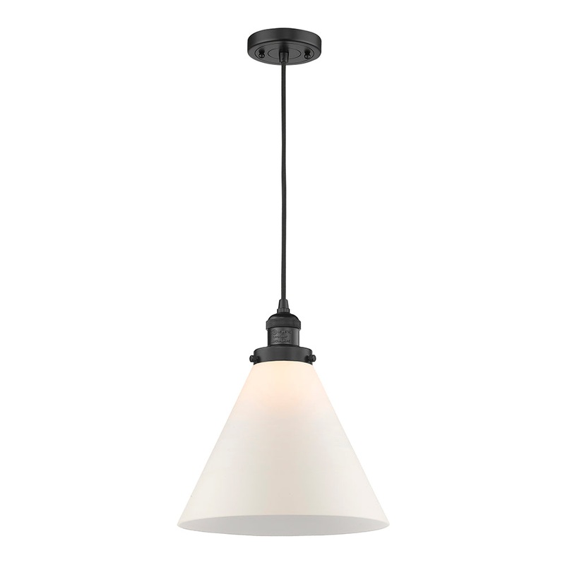 Innovations Lighting X-Large Cone 1 Light Mini Pendant Part Of The Franklin Restoration Collection 201C-BK-G41-L-LED