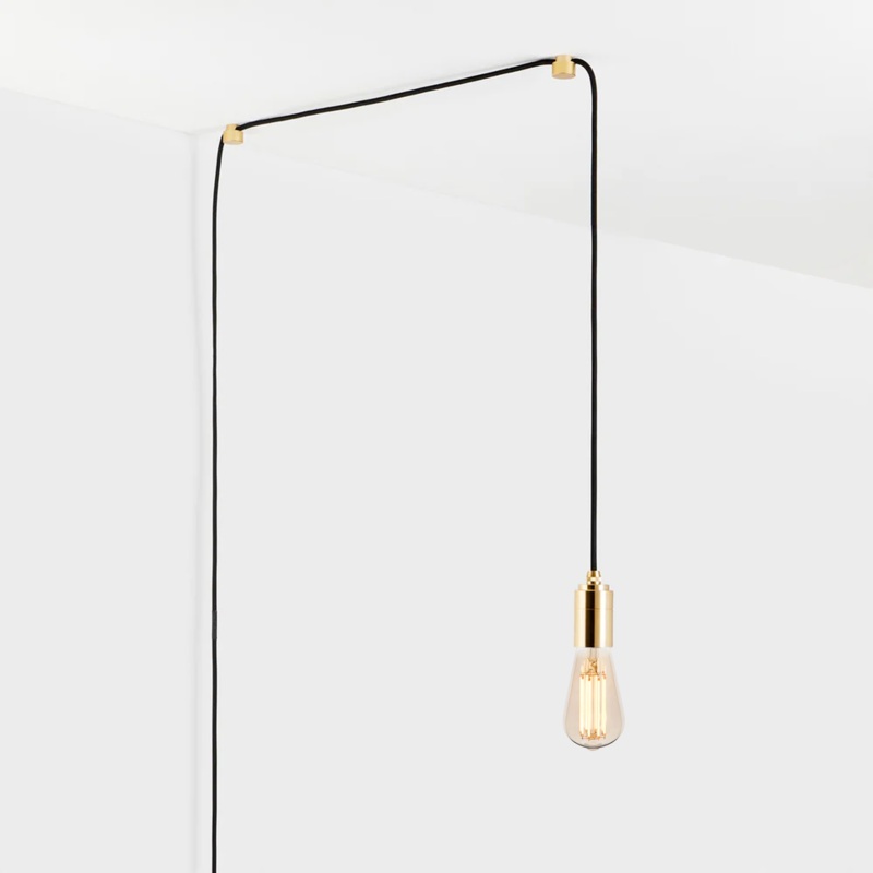 Squirrel Cage Plug-In Pendant in Brass