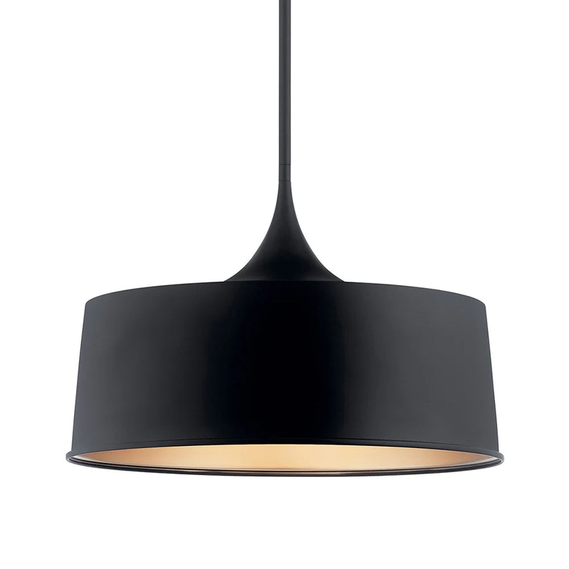 Kichler Elias 15.25″ 1 Light Convertible Pendant Black 52097BK