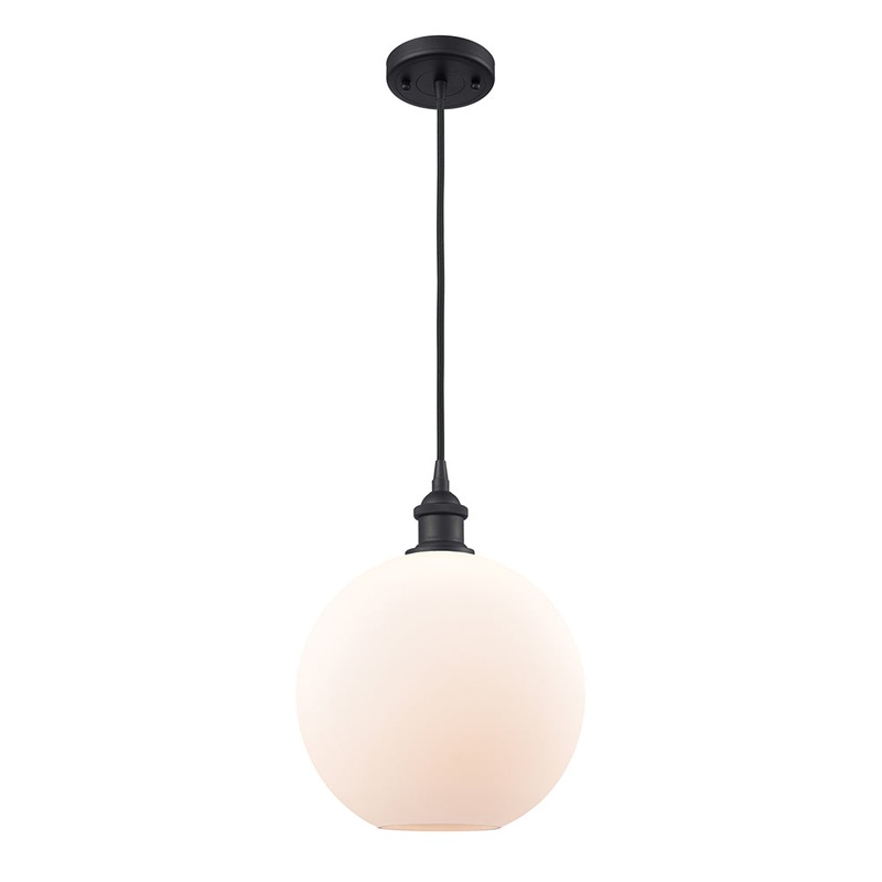 Innovations Lighting Athens 1 Light 10″ Mini Pendant 516-1P-BK-G121-10-LED