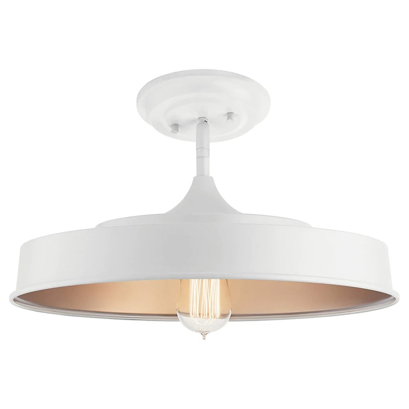 Kichler Elias 16″ 1 Light Semi Flush White 52098WH
