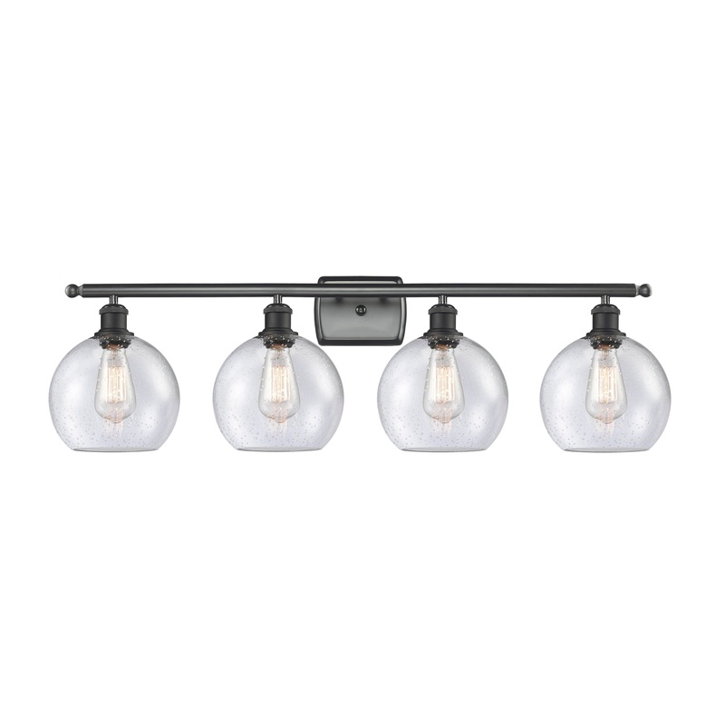 Innovations Lighting Athens 4 Light 36″ Bath Vanity Light 516-4W-BK-G124-8