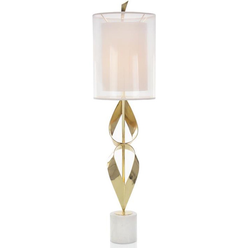 Double Sculpted Brass Table Lamp