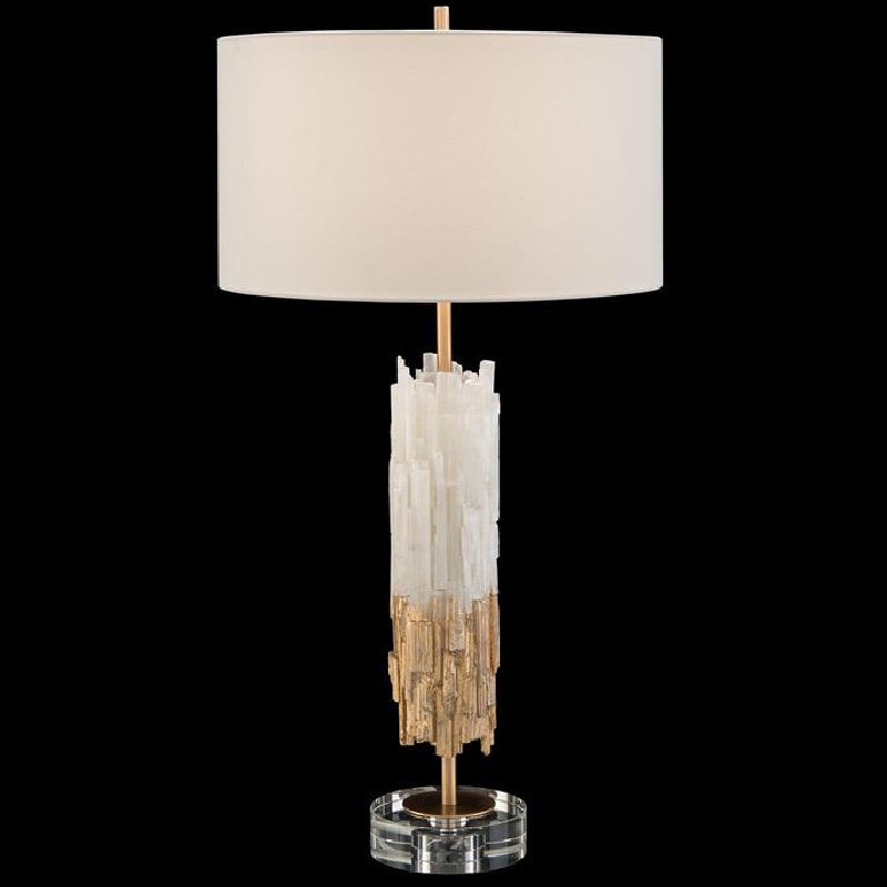 Gold Leaf Selenite Table Lamp