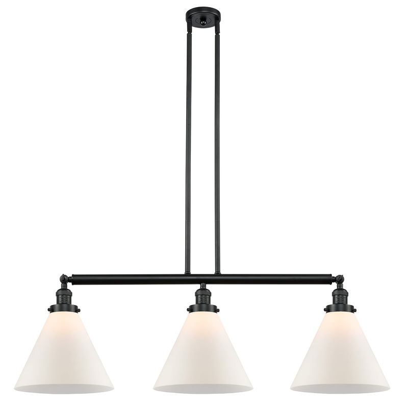Innovations Lighting X-Large Cone 3 Light Island Light Part Of The Franklin Restoration Collection 213-BK-G41-L