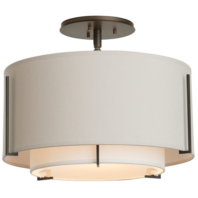 Exos Double Shade Semi Flush Ceiling Light