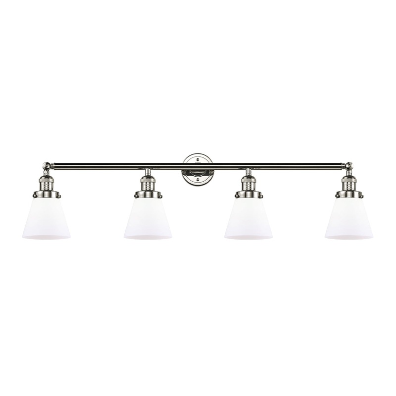 Innovations Lighting Small Cone 4 Light Bath Vanity Light Part Of The Franklin Restoration Collection 215-PN-G61