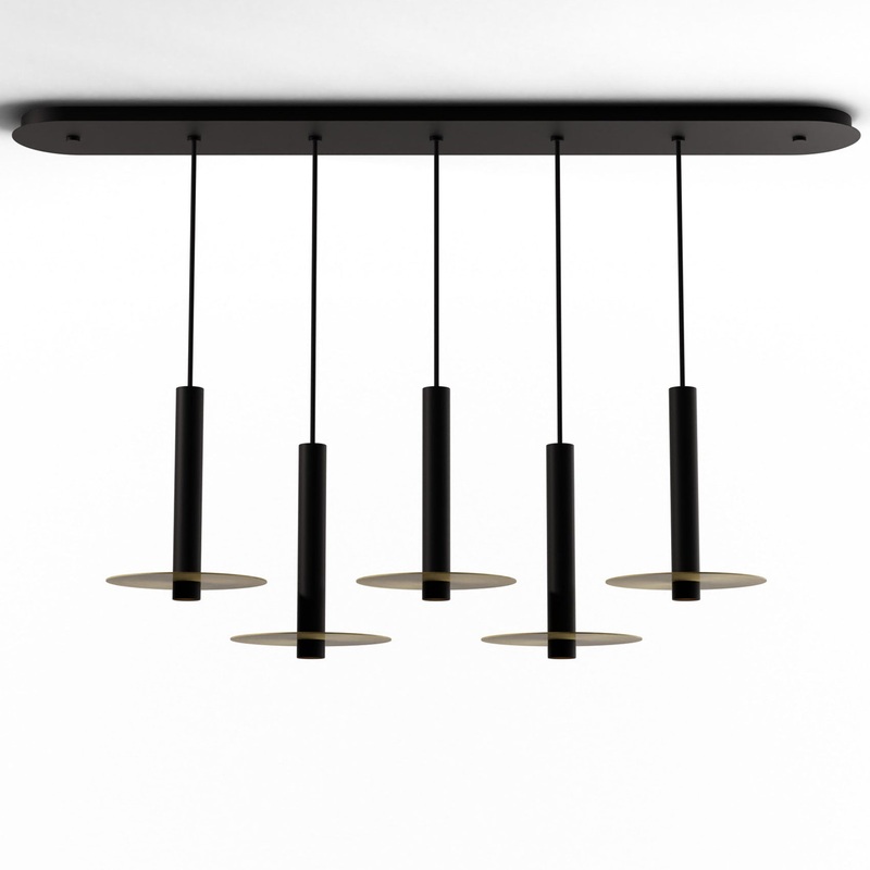 Combi Linear 5-Light Pendant with Decorative Aluminum Plate