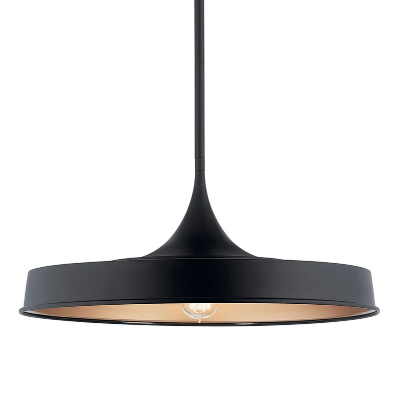Kichler Elias 9.75″ 1 Light Convertible Pendant Black 52096BK