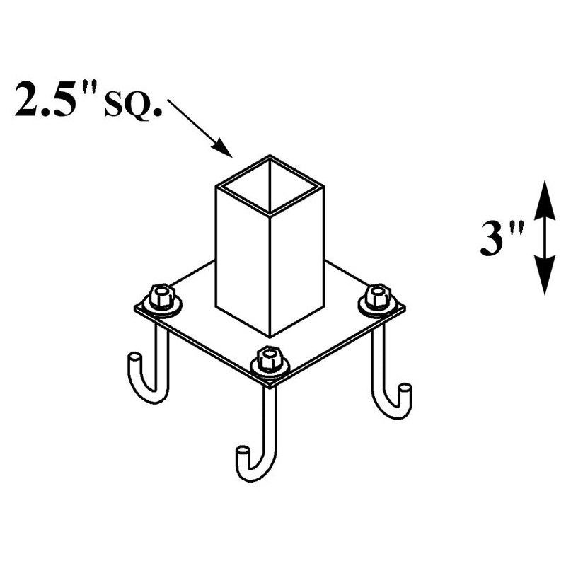 Square Outdoor Pier Mount 2.5IN