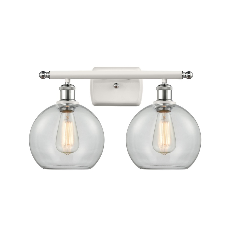 Innovations Lighting Athens 2 Light 16″ Bath Vanity Light 516-2W-WPC-G122-8