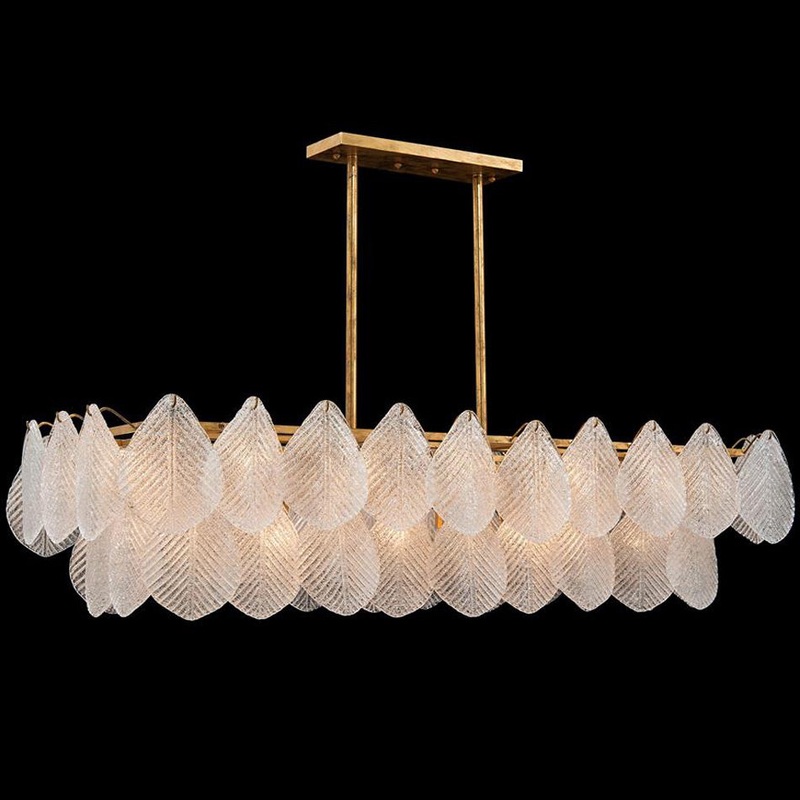 Frosted Petal Linear Chandelier
