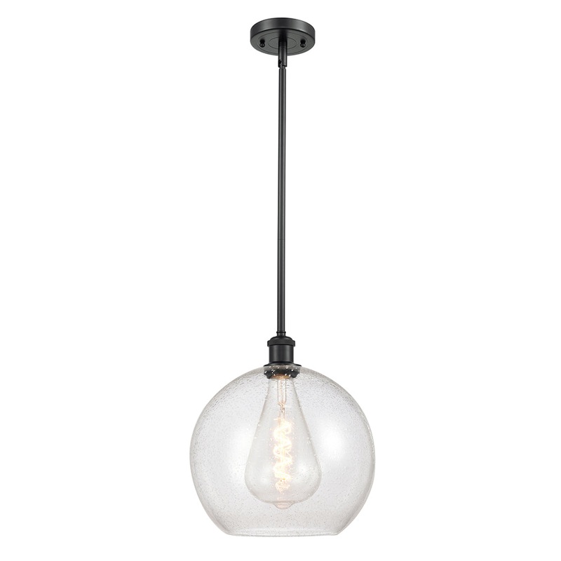Innovations Lighting Athens 1 Light 11.75″ Mini Pendant 516-1S-BK-G124-12