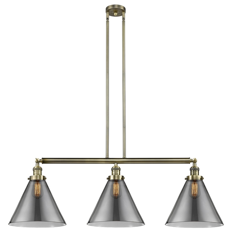Innovations Lighting X-Large Cone 3 Light Island Light Part Of The Franklin Restoration Collection 213-AB-G43-L-LED