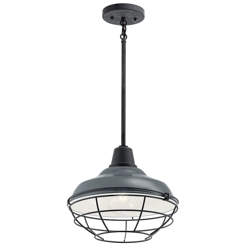 Kichler Pier 1 Light 12″ Convertible Pendant Gloss Gray 49992GG