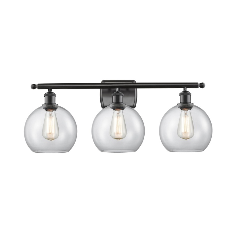 Innovations Lighting Athens 3 Light 26″ Bath Vanity Light 516-3W-BK-G122-8