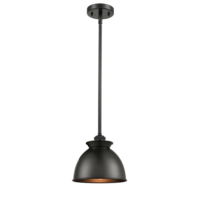 Innovations Lighting Adirondack 1 Light 8.125″ Mini Pendant 516-1S-BK-M14-BK-LED