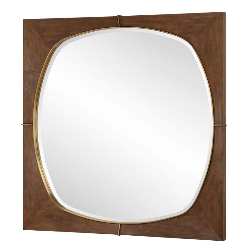 Garonne Square Walnut Mirror