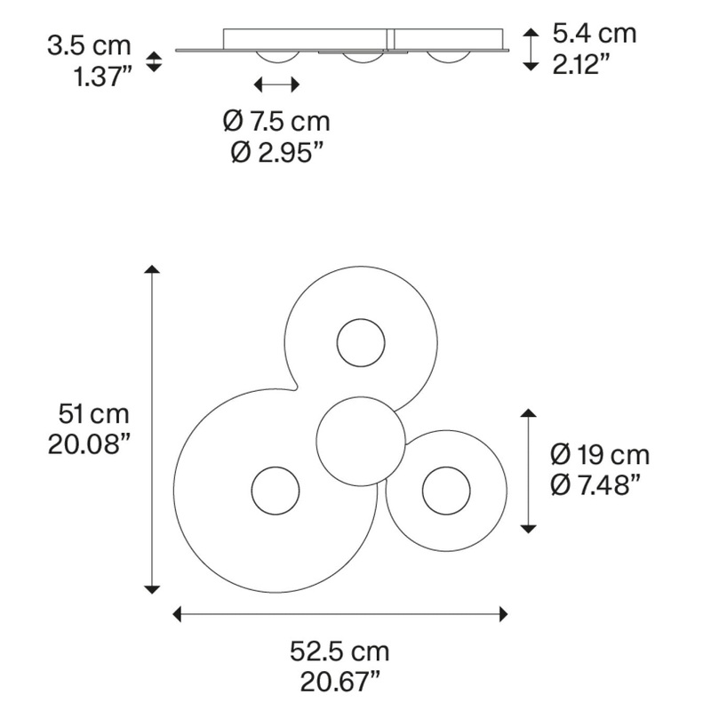 Bugia Triple Ceiling Flush Light