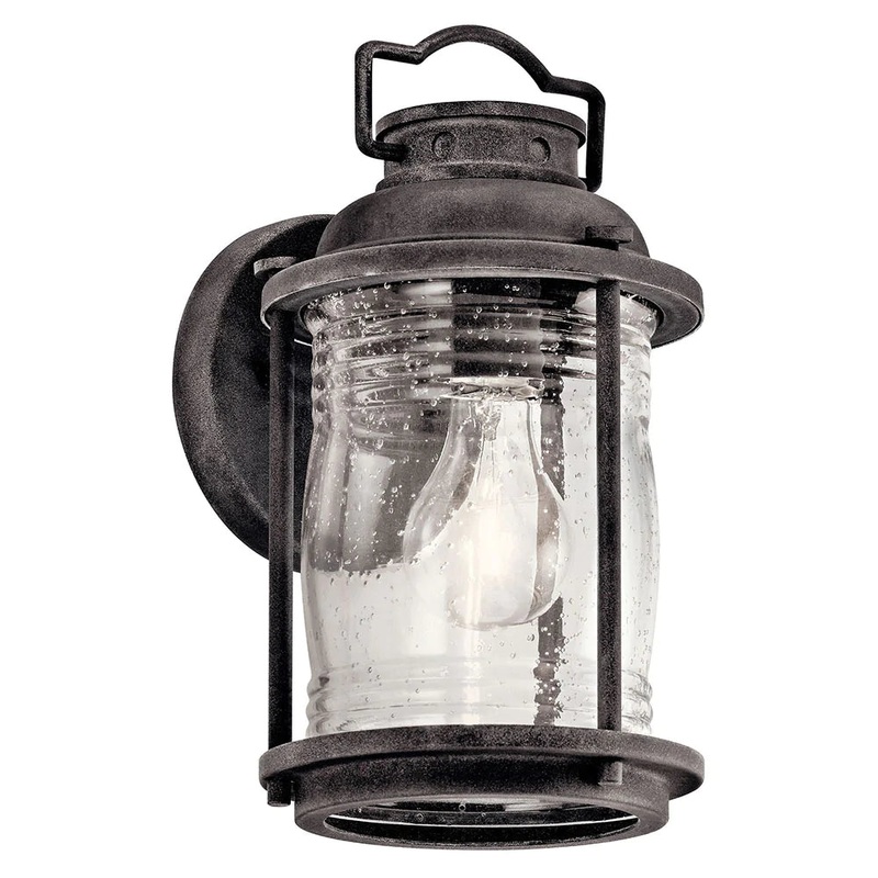 Kichler Ashland Bay 11″ 1 Light Wall Light Weathered Zinc 49569WZC