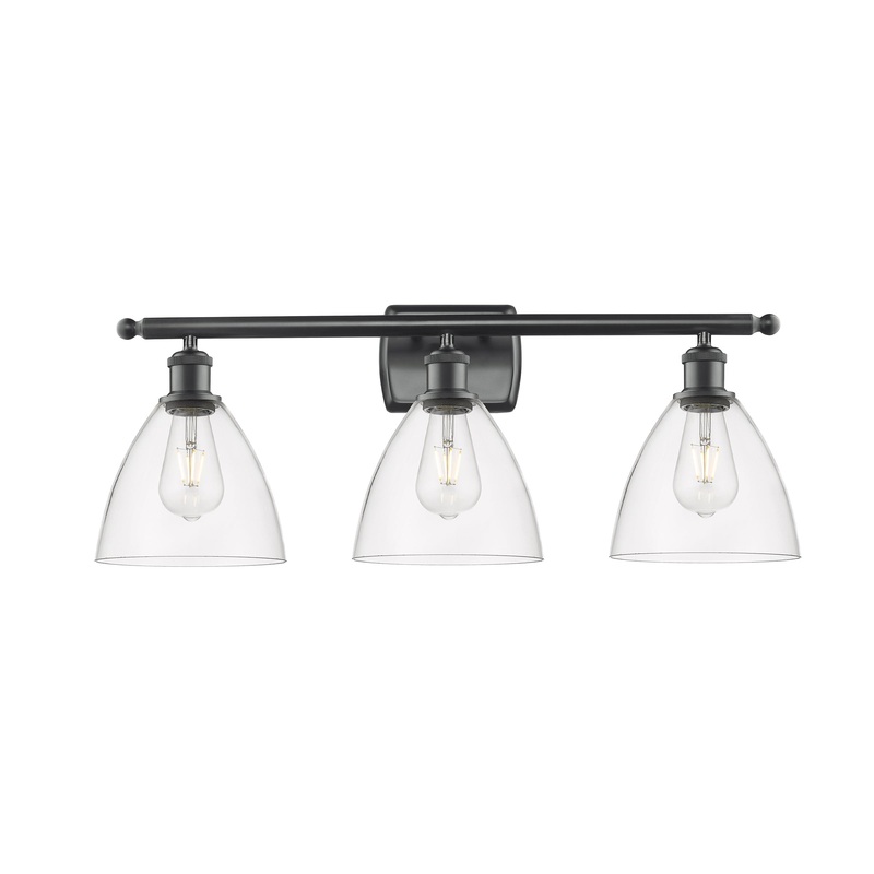 Innovations Lighting Ballston Dome 3 Light 28″ Bath Vanity Light 516-3W-BK-GBD-752