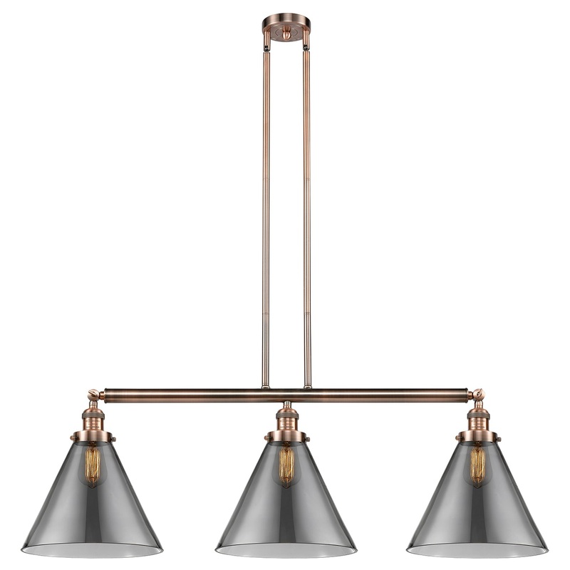 Innovations Lighting X-Large Cone 3 Light Island Light Part Of The Franklin Restoration Collection 213-AC-G43-L-LED