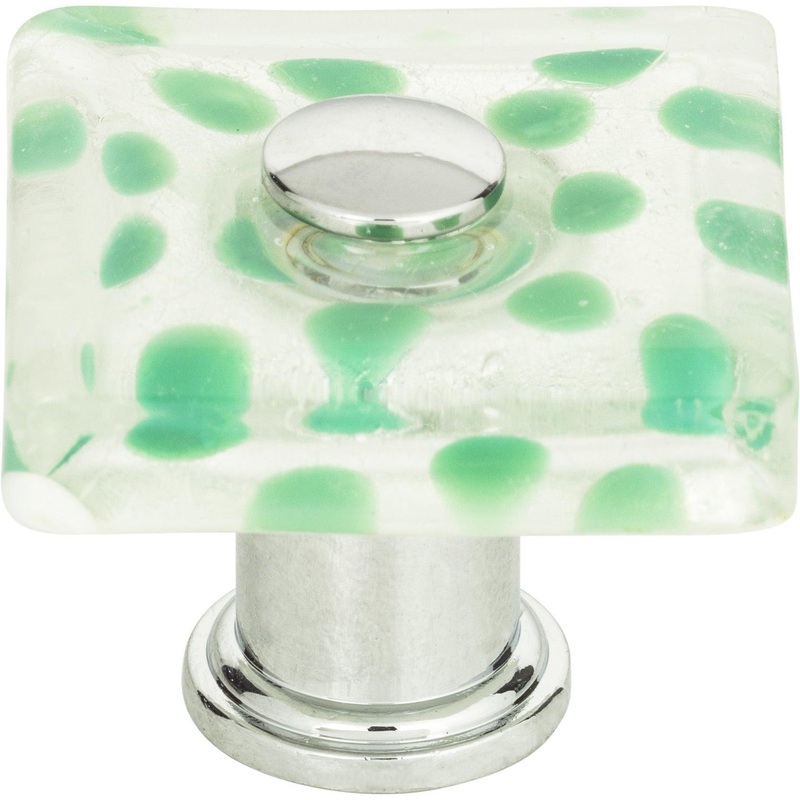 Emerald Polka Dot Glass Knob