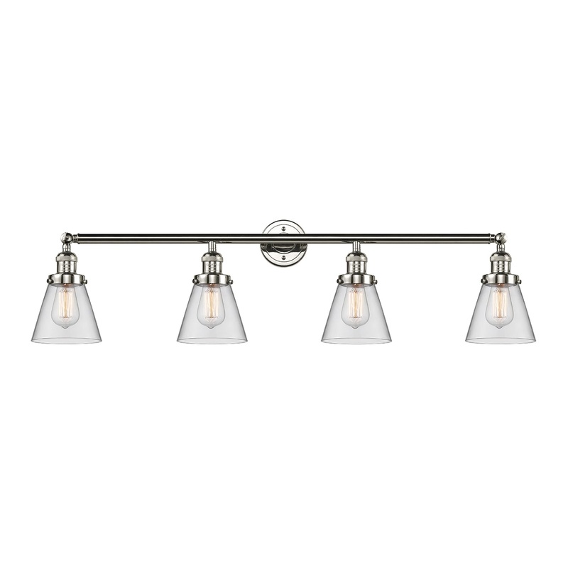 Innovations Lighting Small Cone 4 Light Bath Vanity Light Part Of The Franklin Restoration Collection 215-PN-G62