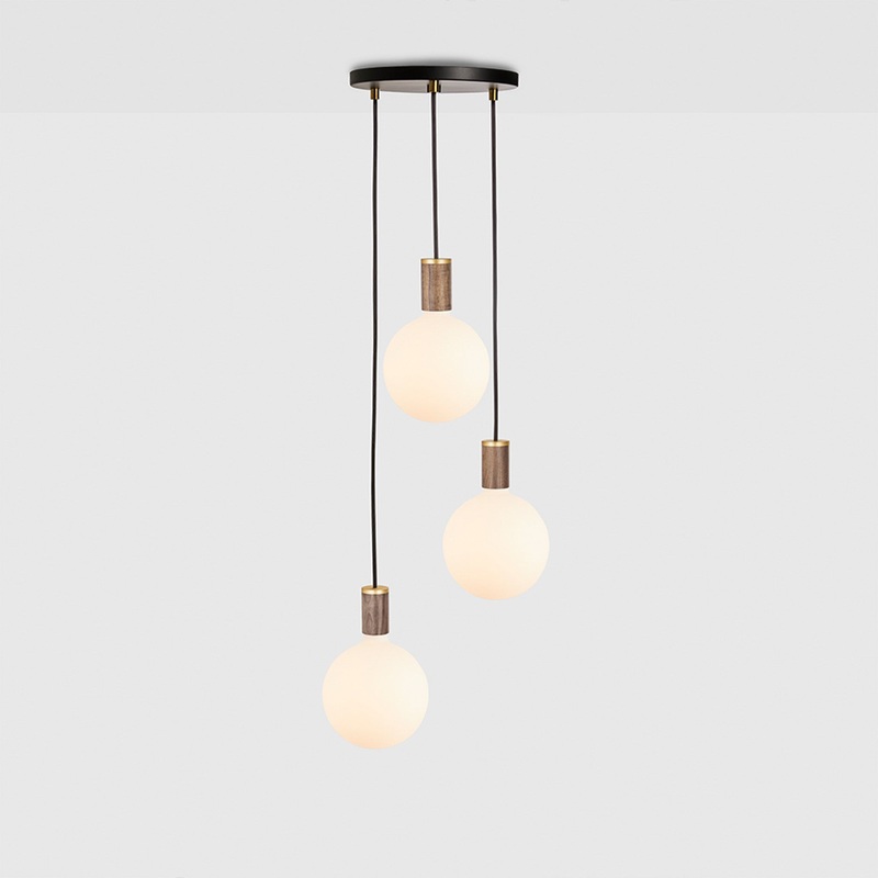Triple Pendant in Walnut + Sphere IV