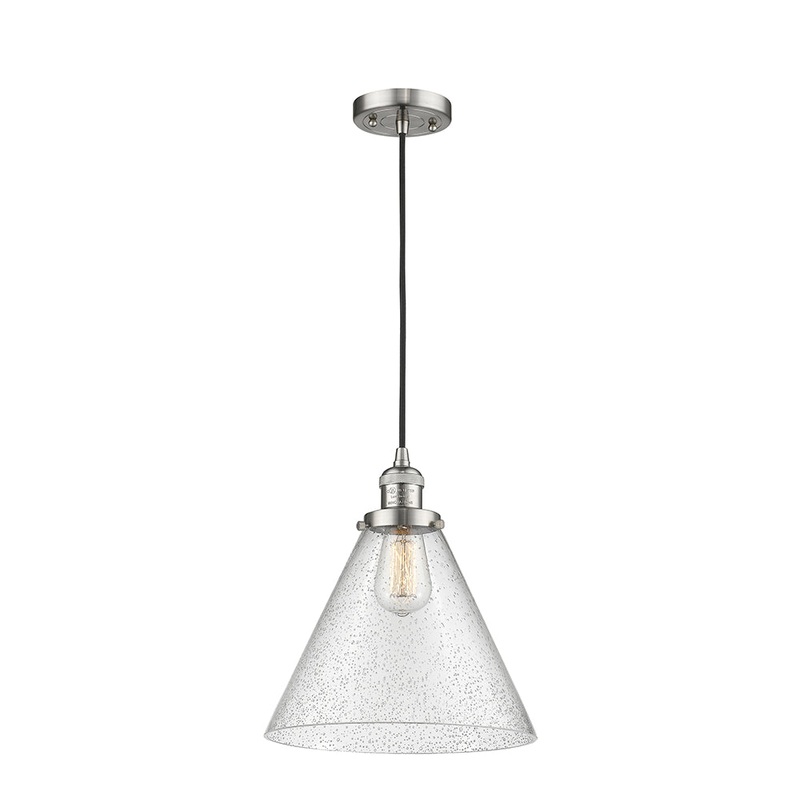 Innovations Lighting X-Large Cone 1 Light Mini Pendant Part Of The Franklin Restoration Collection 201C-SN-G44-L-LED