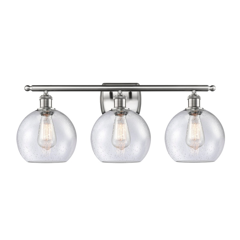 Innovations Lighting Athens 3 Light 26″ Bath Vanity Light 516-3W-SN-G124-8