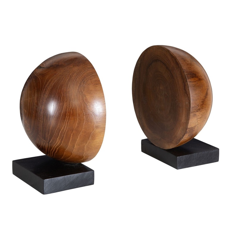 Teak And Noir Bookends